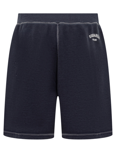 Shop Dsquared2 Ruined Shorts In Blu Navy