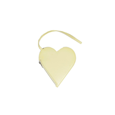 Shop Jil Sander Carmine Heart-shaped Zipped Pouch In Panna