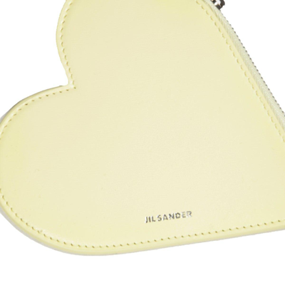 Shop Jil Sander Carmine Heart-shaped Zipped Pouch In Panna