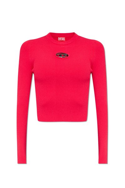 Shop Diesel M-valary Ribbed Top In Fucsia