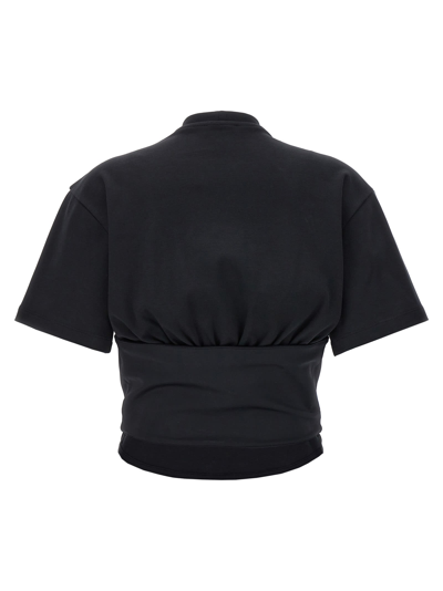 Shop Mugler Corset T-shirt In Black/black