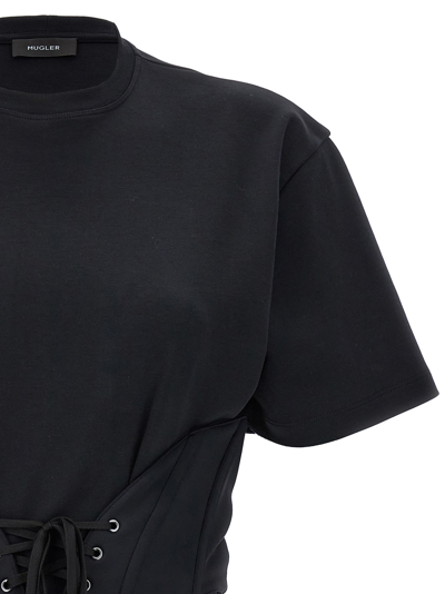Shop Mugler Corset T-shirt In Black/black