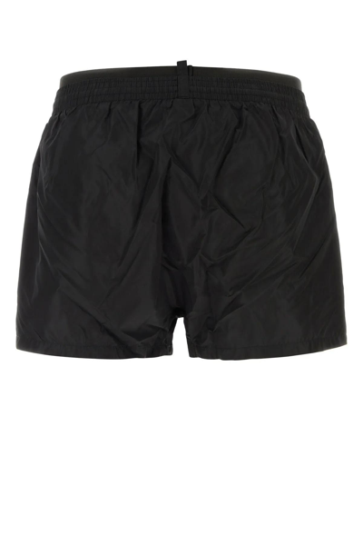 Shop Dsquared2 Black Nylon Swimming Shorts