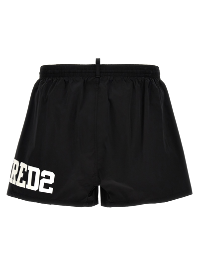 Shop Dsquared2 Midi Boxer Shorts In Black/white