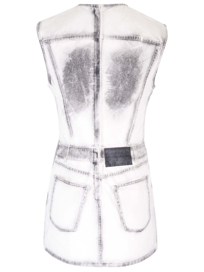 Shop Acne Studios Sleeveless Denim Mini Dress In Ayt White/black