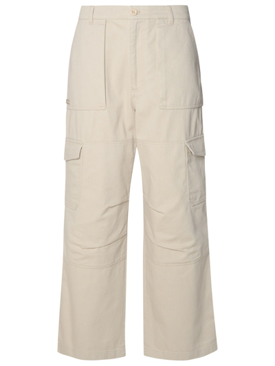Shop Acne Studios Beige Cotton Blend Cargo Pants In Aef Ivory White