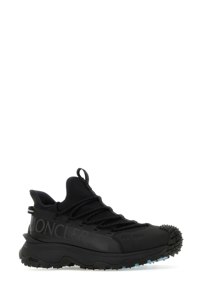 Shop Moncler Black Fabric And Rubber Trailgrip Lite2 Sneakers