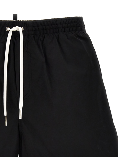 Shop Dsquared2 Midi Boxer Shorts In Black/white