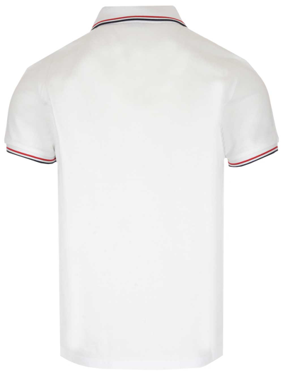Shop Moncler White Polo Shirt With Logo