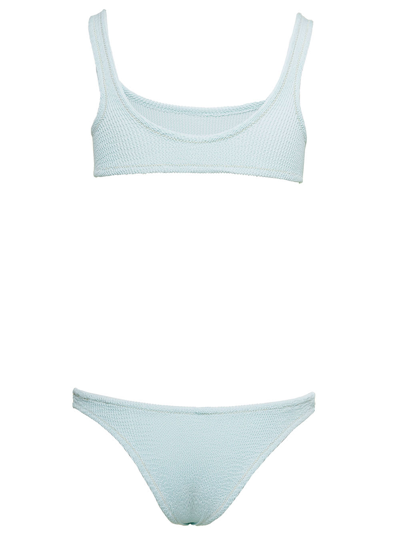Shop Reina Olga Ginny Light Blue Bandeau Style Bikini Set With High-waisted Bottoms In Polyamide Woman In Baby Blue