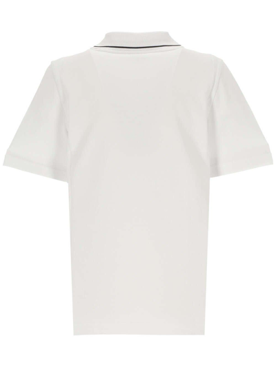 Shop Moncler Logo Patch Polo Shirt In White