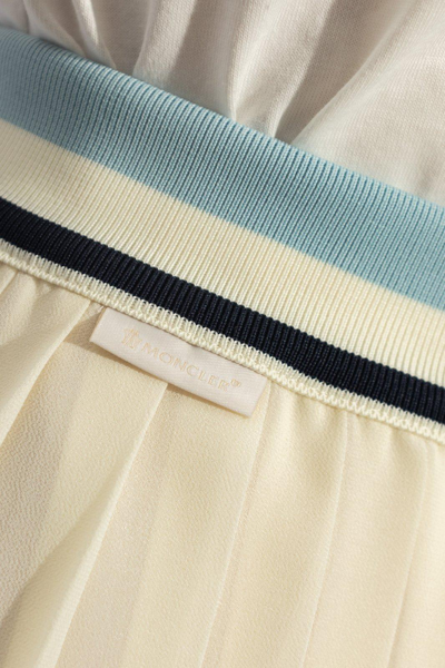 Moncler Georgette Pleated Midi Skirt In White