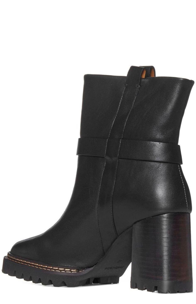 Shop See By Chloé High Block Heel Ankle Boots In Black