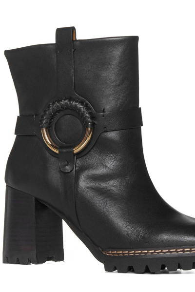Shop See By Chloé High Block Heel Ankle Boots In Black