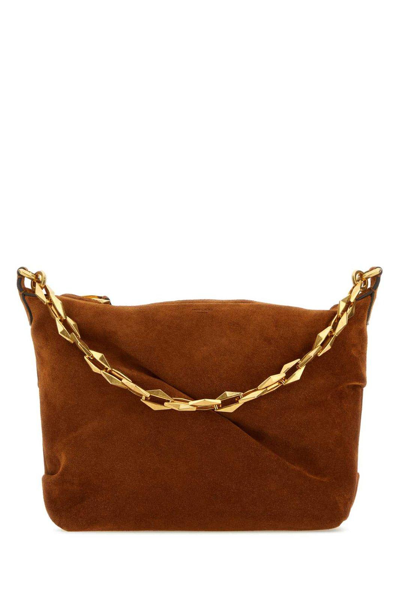 Shop Jimmy Choo Chain Link Tote Bag In Brown