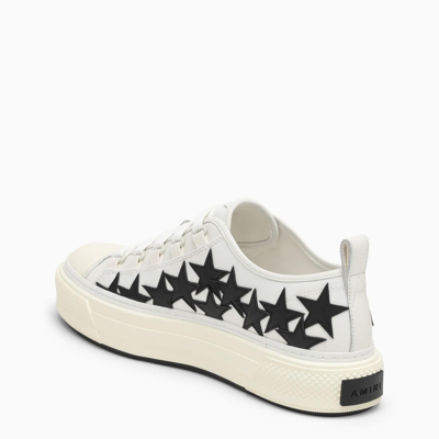 Shop Amiri Low White Trainer With Stars In White/black