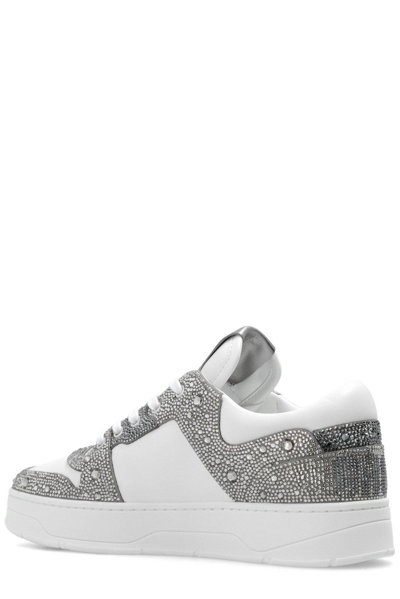Shop Jimmy Choo Florent/m Low-top Sneakers In White/silver