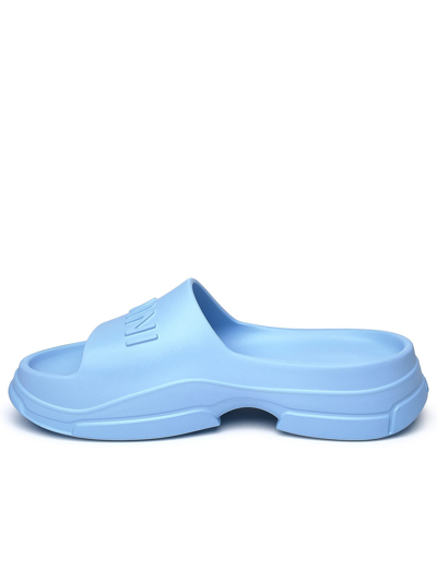 Shop Ganni Light Blue Rubber Slippers In Skyblu