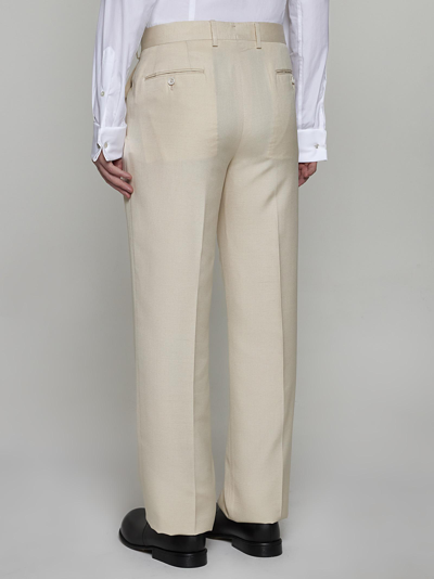 Shop Lardini Viscose-blend Trousers In Sand