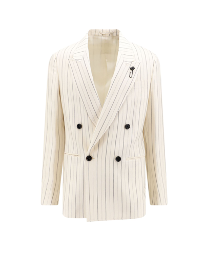 Shop Lardini Blazer In Cream