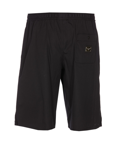 Shop Dolce & Gabbana Logo Plaque Jogging Shorts In Black