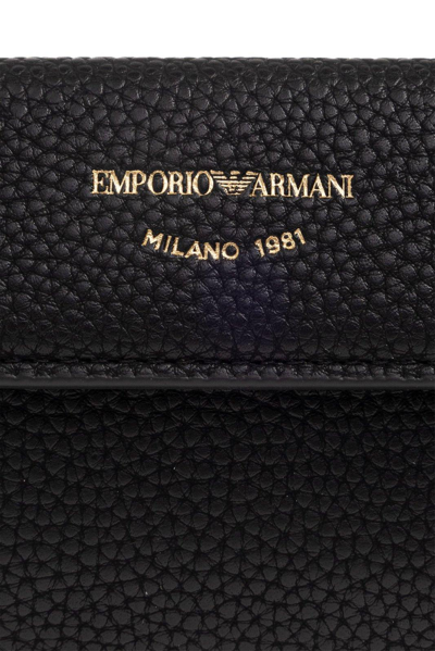 Shop Emporio Armani Wallet With Logo In Black