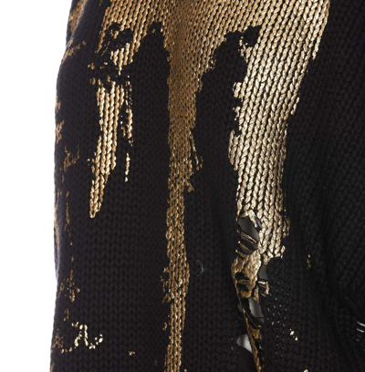 Shop R13 Oversized Sweater Gold Splattered In B Black Gold