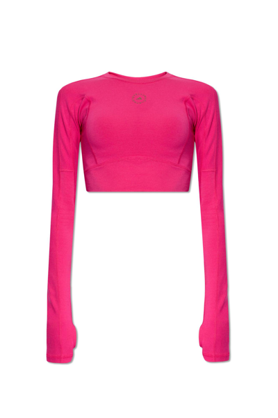 Shop Adidas By Stella Mccartney Cropped Top With Logo In Reamag