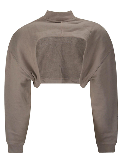Shop Adidas By Stella Mccartney Truecasuals Cut Out Detailed Cropped Sweatshirt In Tecear