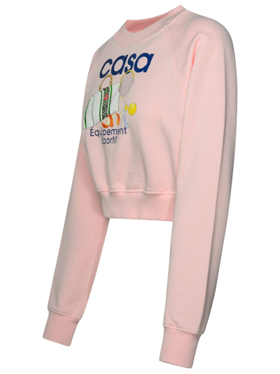 Shop Casablanca Equipement Sportif Pink Organic Cotton Sweatshirt