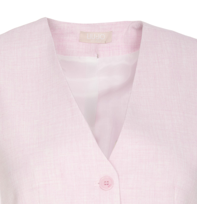 Shop Liu •jo Check Vest In Pink