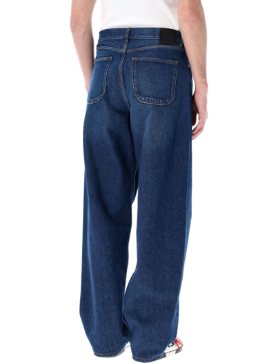 Shop Off-white Arr Loose Jeans In Blue