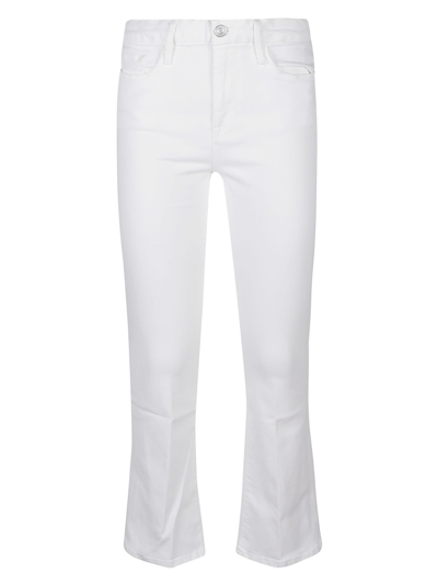 Shop Frame Le Crop Mini Boot Jeans In Blanc