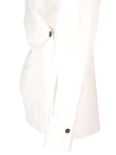 Shop Ferragamo Asymmetric Closure Shirt In White