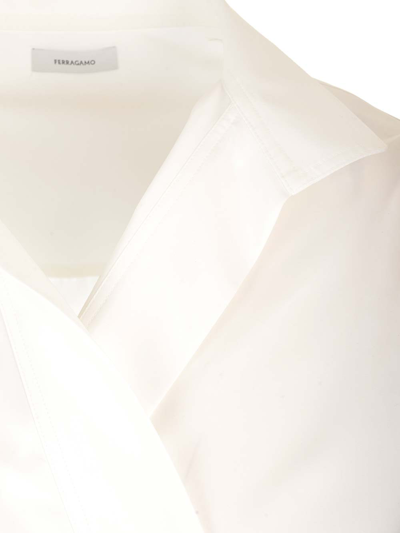 Ferragamo Asymmetric Closure Shirt In White