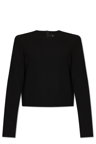 Shop Theory Top With Padded Shoulders In Black