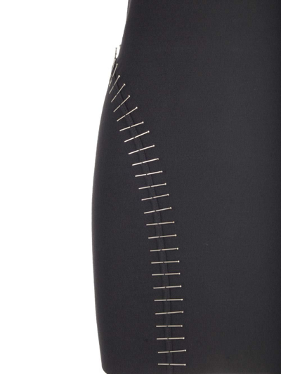 Shop Alaïa Squaredneck Cut-out Detail Mini Dress In Black