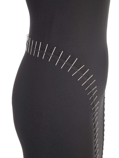 Shop Alaïa Squaredneck Cut-out Detail Mini Dress In Black