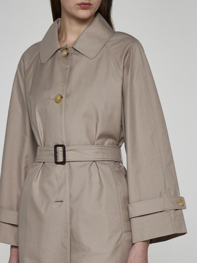 Shop Max Mara The Cube Cotton-blend Single-breasted Trend Coat In Neutrals