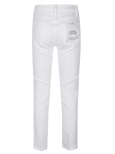 Shop Frame High Straight Jeans In Blanc