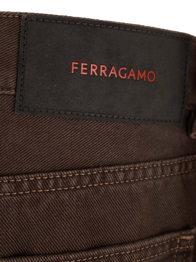 Shop Ferragamo Straight Leg Jeans In Brown