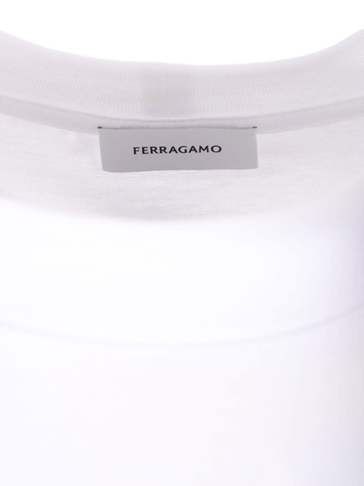 Shop Ferragamo White T-shirt With 360 Logo