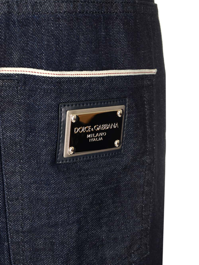Shop Dolce & Gabbana Contrasting Profiles Jeans In Black