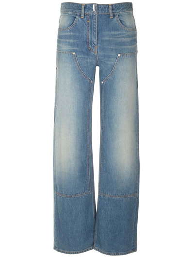 Shop Givenchy Full Length Jeans In Deep Blue
