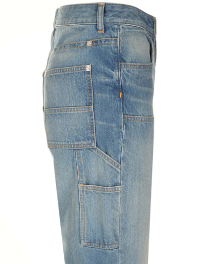 Shop Givenchy Full Length Jeans In Deep Blue