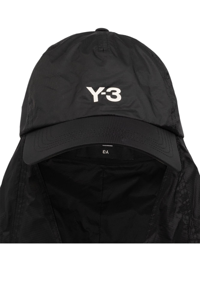 Shop Y-3 Baseball Cap With Neck Guard In Black