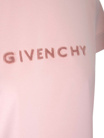 Shop Givenchy Fitted Signature T-shirt In Blusch Pink