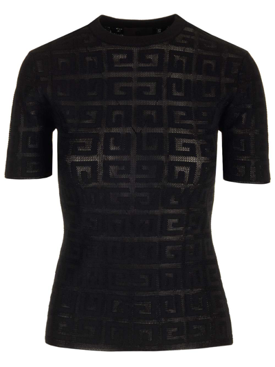 Shop Givenchy Textured Lace Top In Black