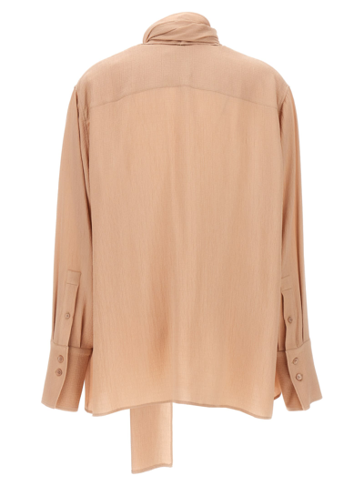 Shop Givenchy Pussy Bow Blouse In Beige Pink