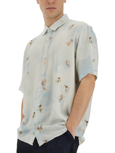 Shop Family First Milano Printed Shirt In Blue